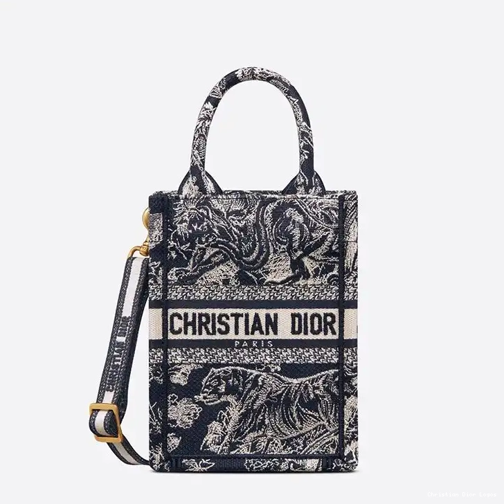 Cheap Book Tote Miniature Jouy De Motif Blue Toile Canvas Navy Dior 0704 Luxury